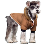Warm Rainproof Dog Coat with Fur Hood