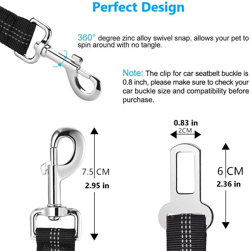 Durable Nylon Reflective Bungee Seat Belt For Car Safety