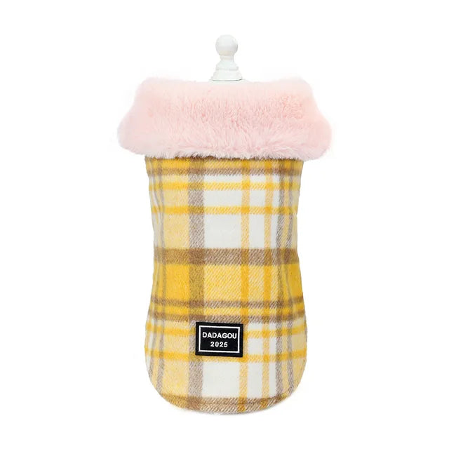 Dog Plaid Cotton Padded Coat