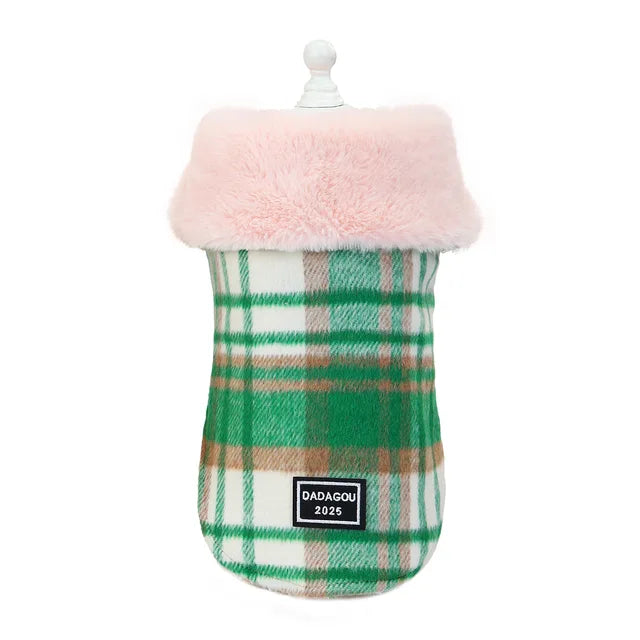 Dog Plaid Cotton Padded Coat