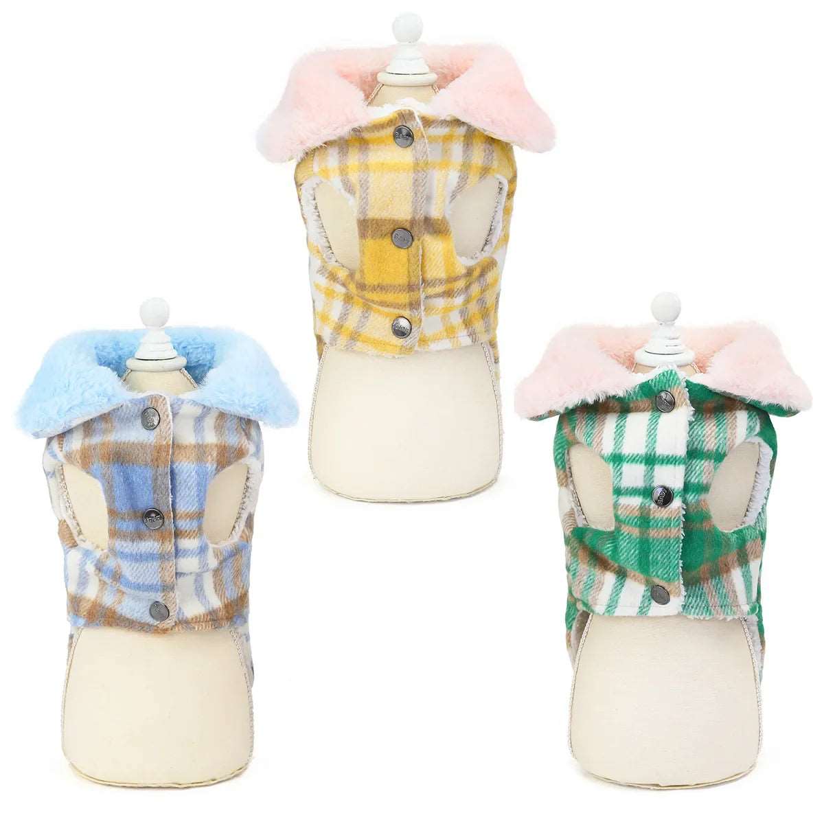 Dog Plaid Cotton Padded Coat