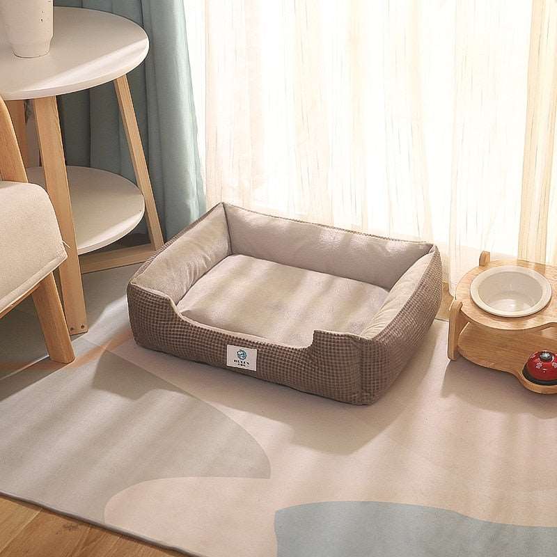 Waffle Pattern Comfy Pet Bed
