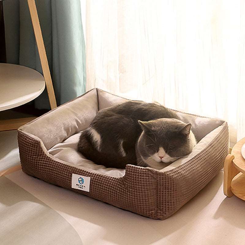 Waffle Pattern Comfy Pet Bed