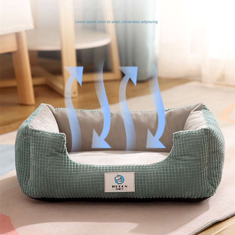 Waffle Pattern Comfy Pet Bed