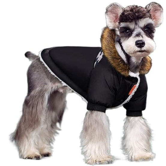 Warm Rainproof Dog Coat with Fur Hood - Pup Buddy