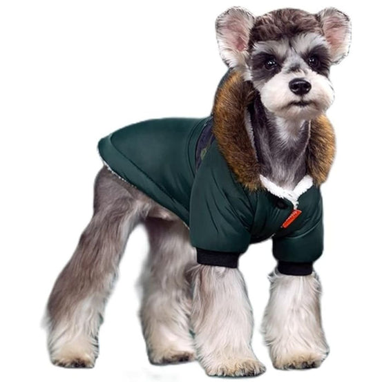 Warm Rainproof Dog Coat with Fur Hood - Pup Buddy