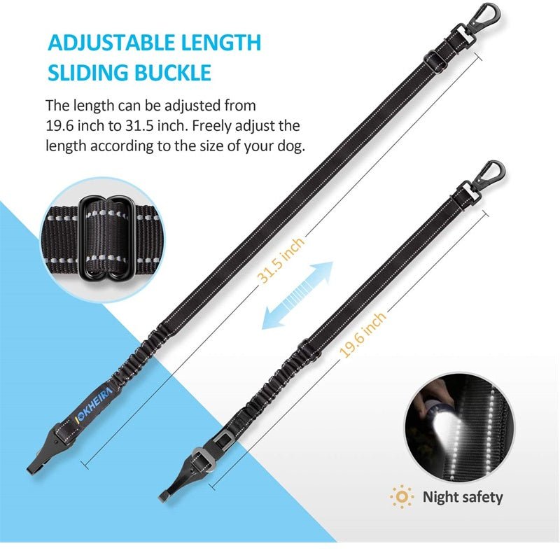 Durable Nylon Reflective Bungee Seat Belt For Car Safety - Pup Buddy