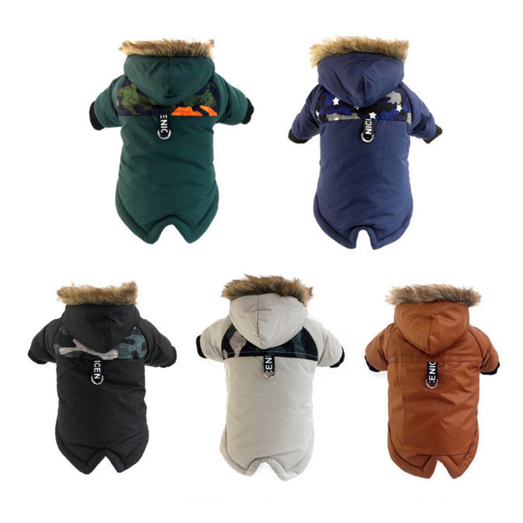 Warm Rainproof Dog Coat with Fur Hood - Pup Buddy